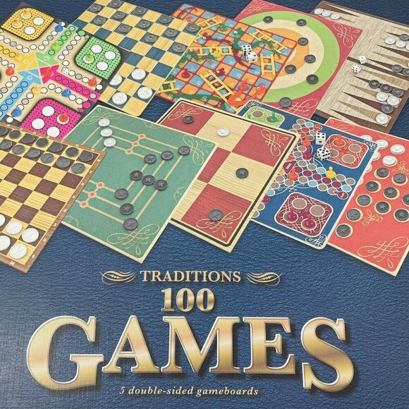 Cardinal Traditions 100 Game Gameboard Double Sided Chess Checker Family Holiday - Picture 4 of 12